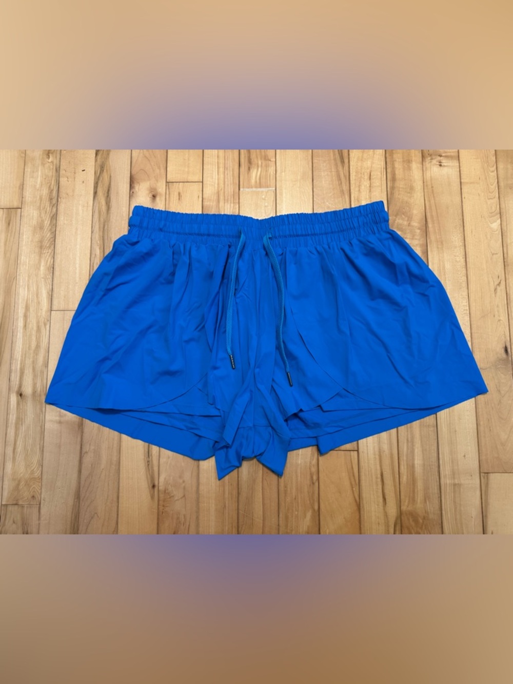 Women's Royal Blue Lightweight Drawstring Flowy Shorts XL